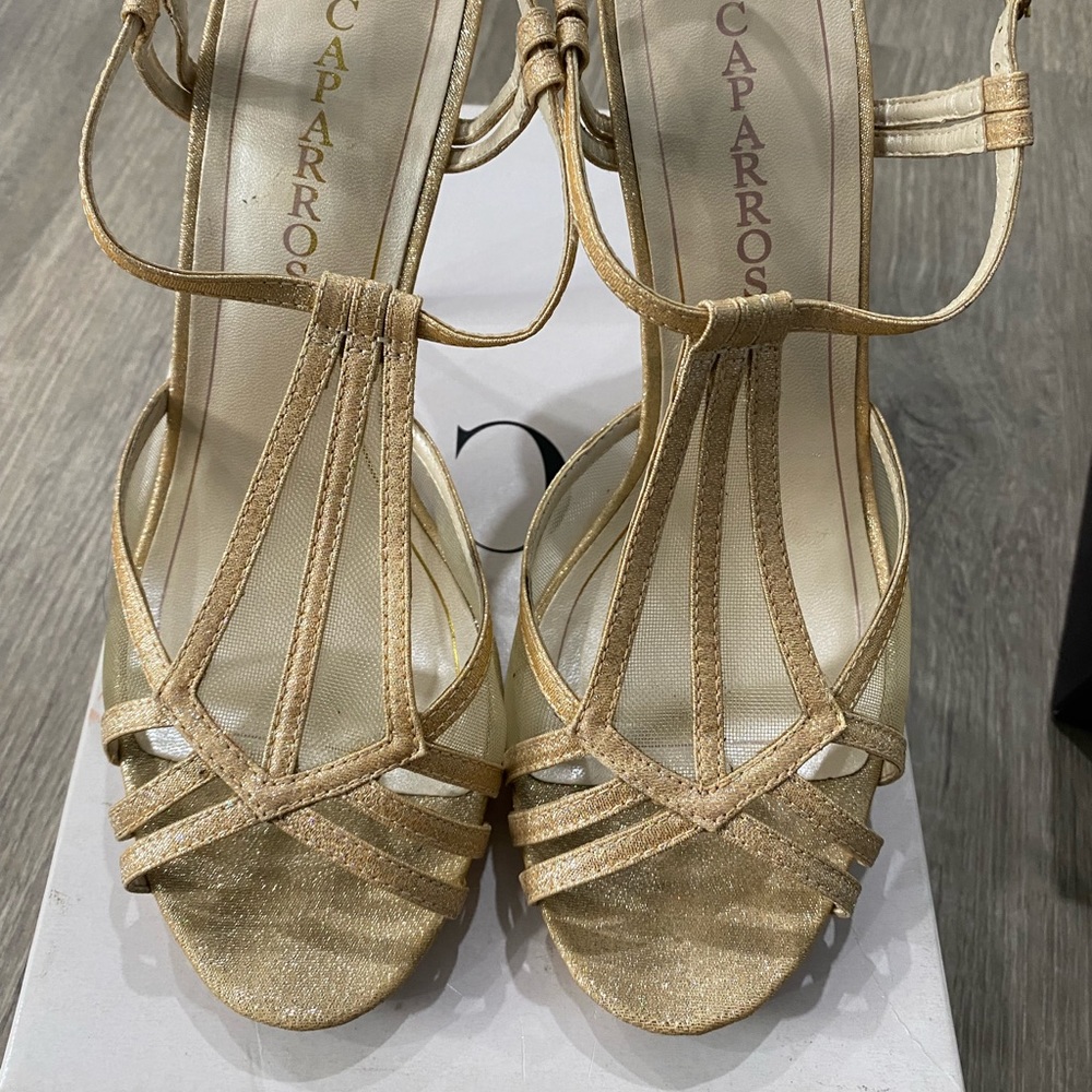 CAPARROs Heels -Peach Glitz-9.5